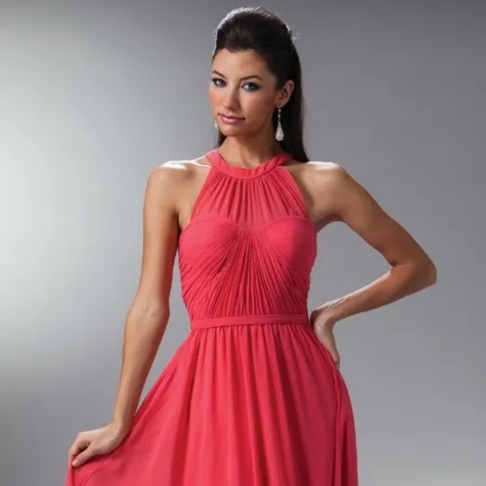 Women’s Formal Pleated bodice bridesmaid evening prom dress